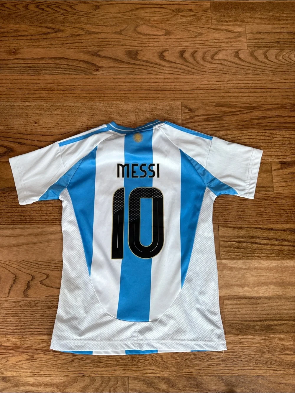 adidas Kids messi Soccer Jersey in Blue and White - #10